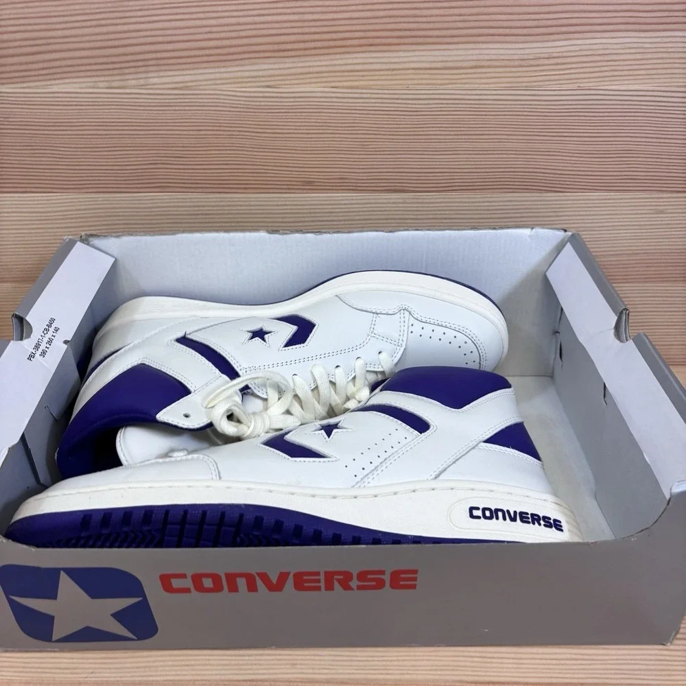 Converse Mens Weapon Mid  Mens Size 13 Vintage White Court Purple A11211C